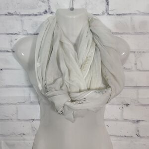 Mudd White Sheer Infinity Scarf With Silver Studs